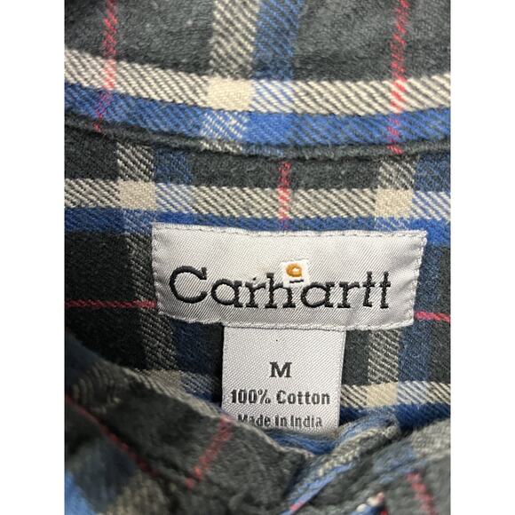 Carhartt Shirt Mens size medium Check Plaid Flannel Black Multi Pocket Outdoors‎ - Picture 5 of 6